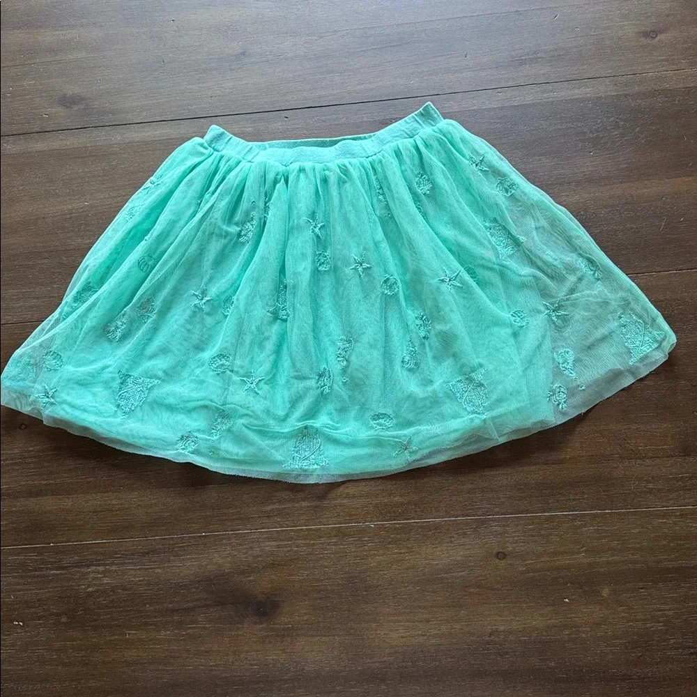 Sz 8 (130cm) Hanna Andersson Disney Collection Ariel embroidered tulle skirt